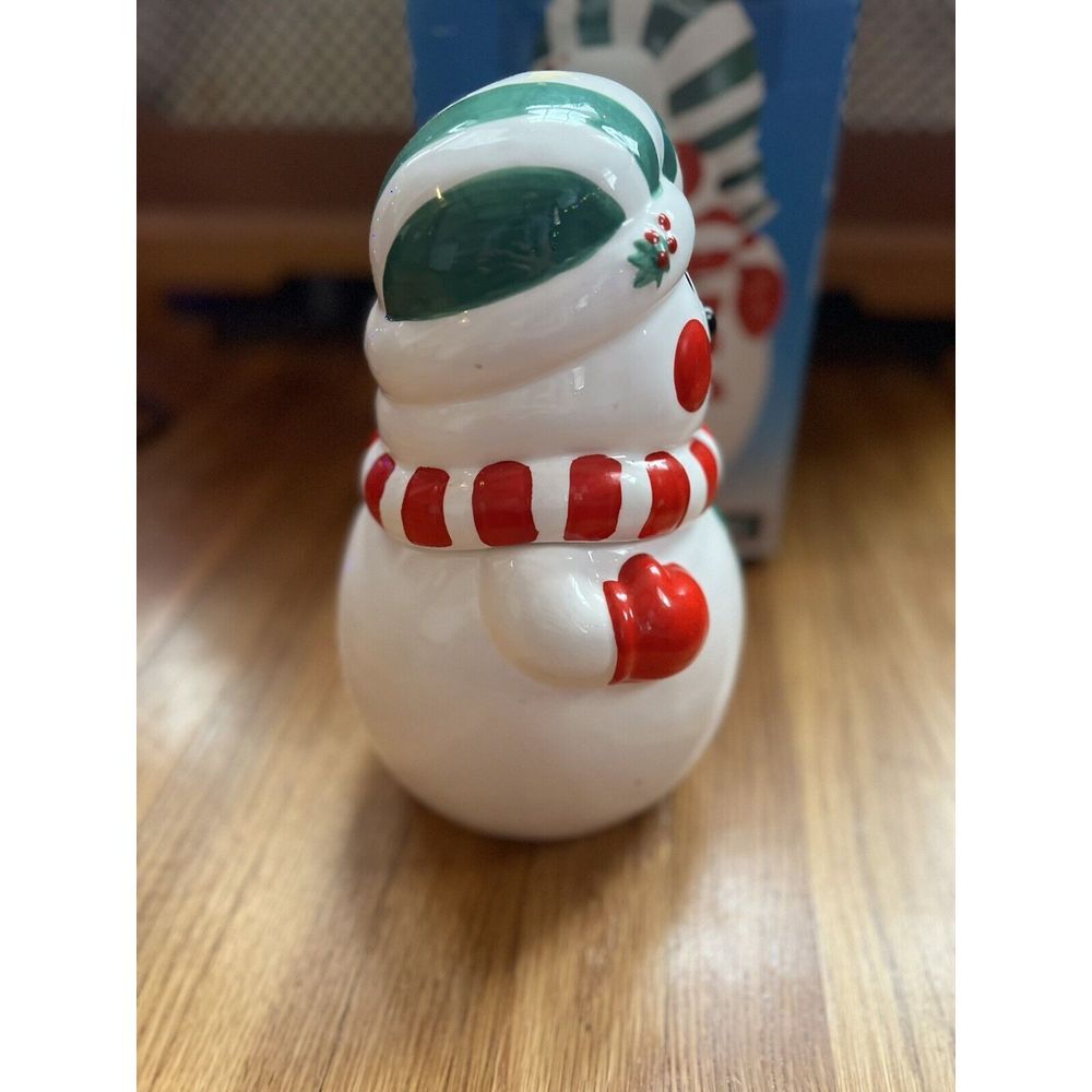 Snowman Holiday Christmas Winter Cookie Jar Vtg Ceramic 11" Frosty Collectible - Picture 7 of 14